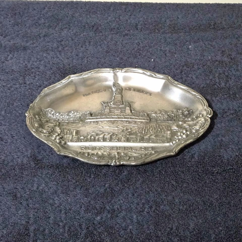 Vintage Pewter Souvenir Plate – Niederwalddenkmal, Rüdesheim - photo 3