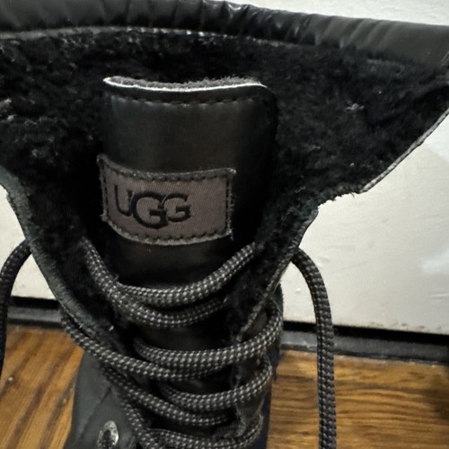 UGG Kids Butte II CWR Black Leather Winter Boots Size 2 - photo 2