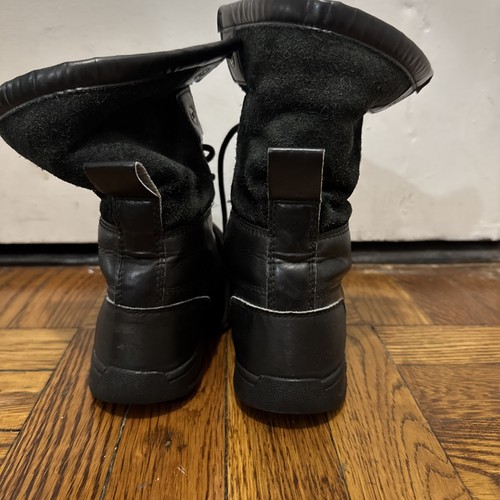 UGG Kids Butte II CWR Black Leather Winter Boots Size 2 - photo 5