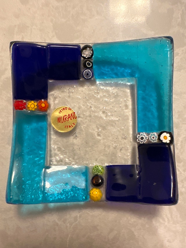 BLUE SAUCER WITH MILLEFIORI IN MURANO GLASS - photo 2