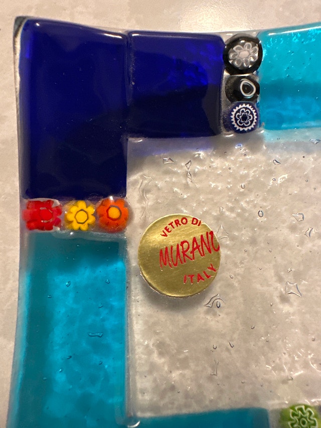 BLUE SAUCER WITH MILLEFIORI IN MURANO GLASS - photo 3
