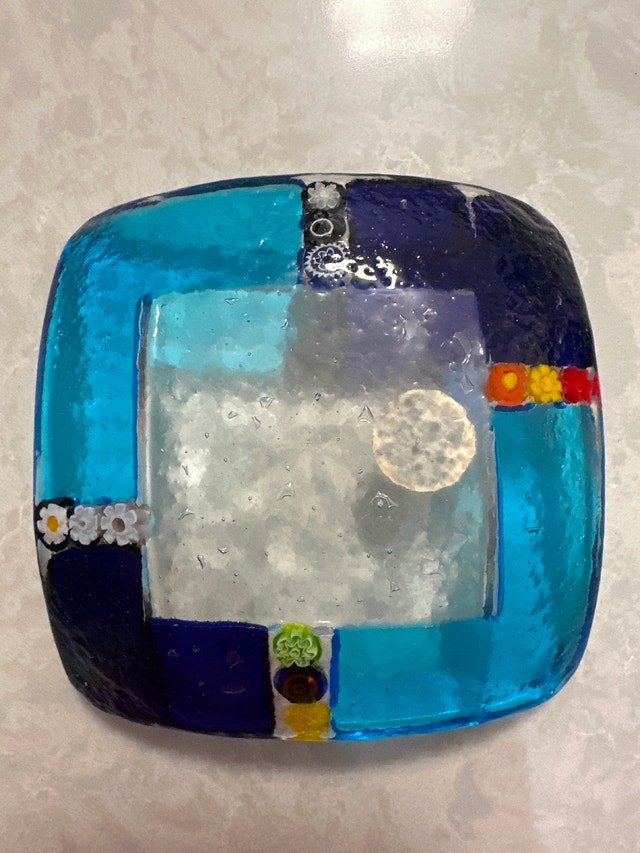 BLUE SAUCER WITH MILLEFIORI IN MURANO GLASS - photo 5