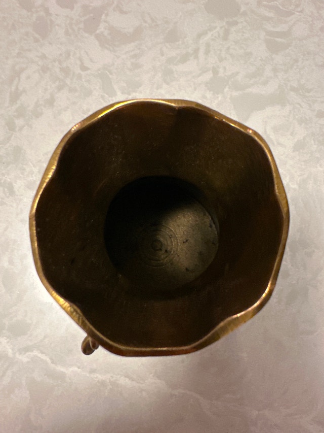 Vintage solid brass money bag or coin pouch-shaped vase - photo 5