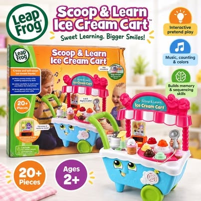 LeapFrog Scoop & Learn Ice Cream Cart – 20+ Pieces
