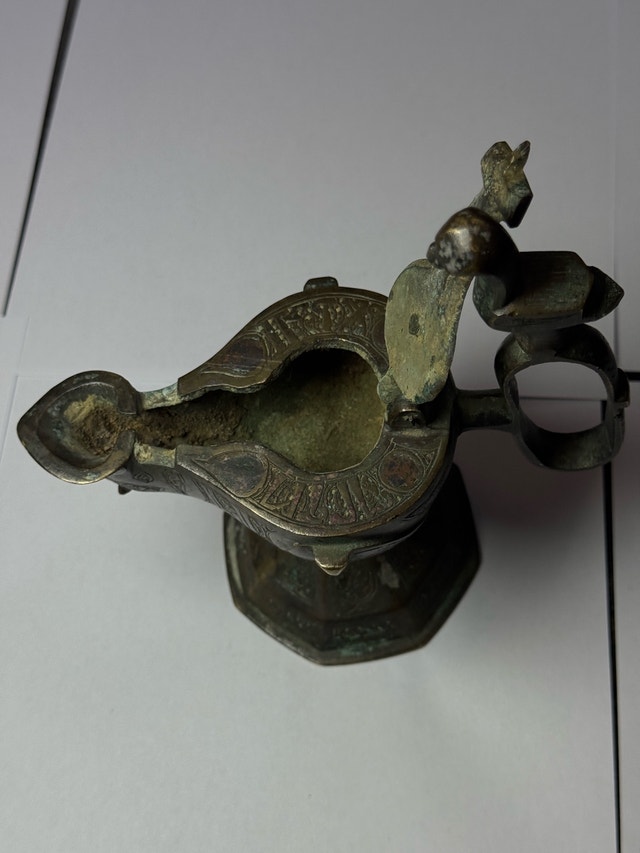 Antique oil table lamp
