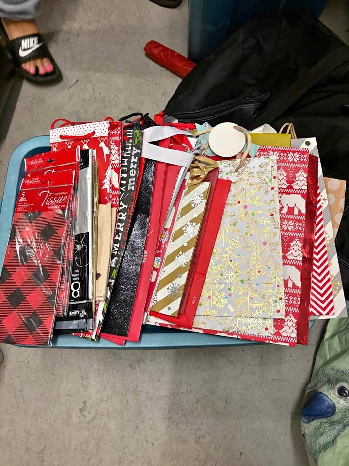 Lots of gift bags and tissue paper