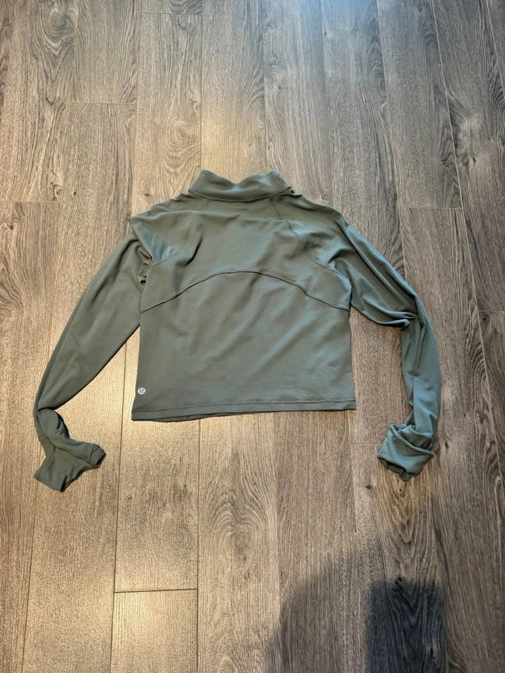 Authentic Lululemon Textured Jacquard Half Zip. Grey Sage - photo 5