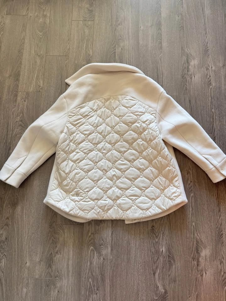 Lululemon Insulated Wool Shirt Jacket (Natural Ivory) – Size 12 - photo 3