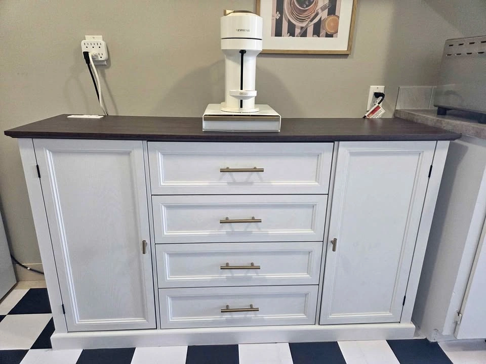 MOVING SALE- White Sideboard Buffet Storage Cabinet