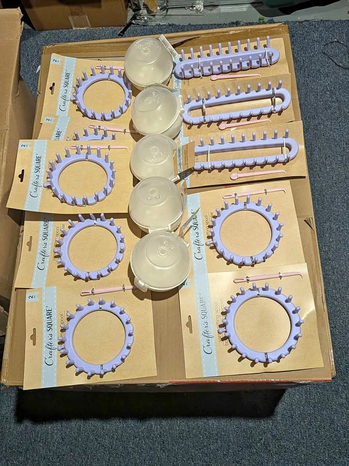 Brand new lot of 15 Knitting Spools, Looms, and Yarn Storage