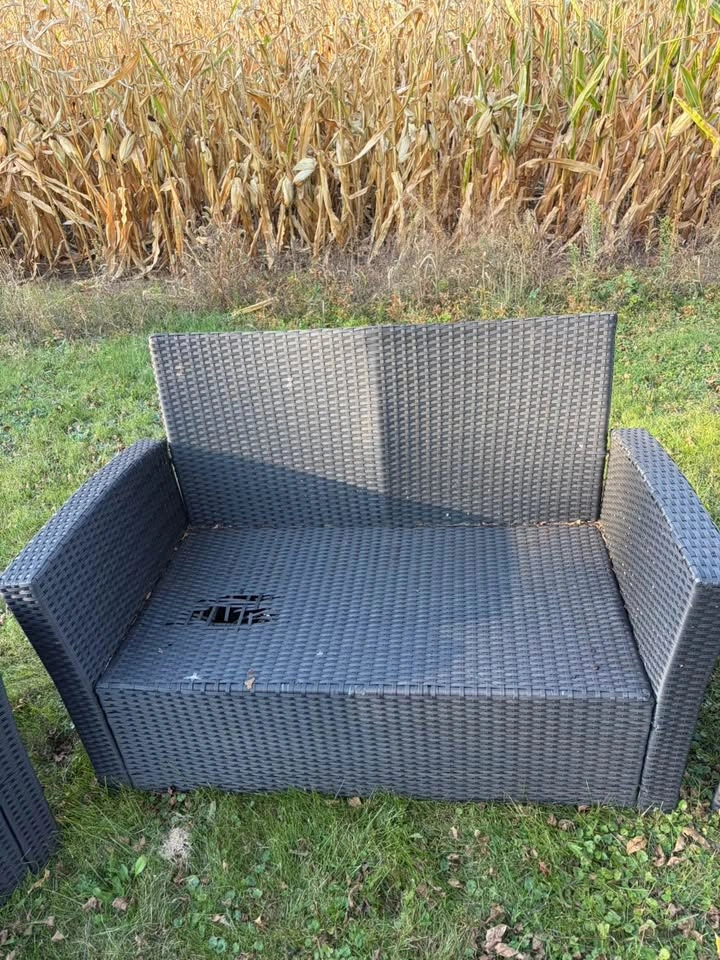 4-Piece Black Wicker Outdoor Furniture Set - photo 4