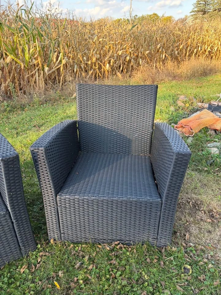 4-Piece Black Wicker Outdoor Furniture Set - photo 5