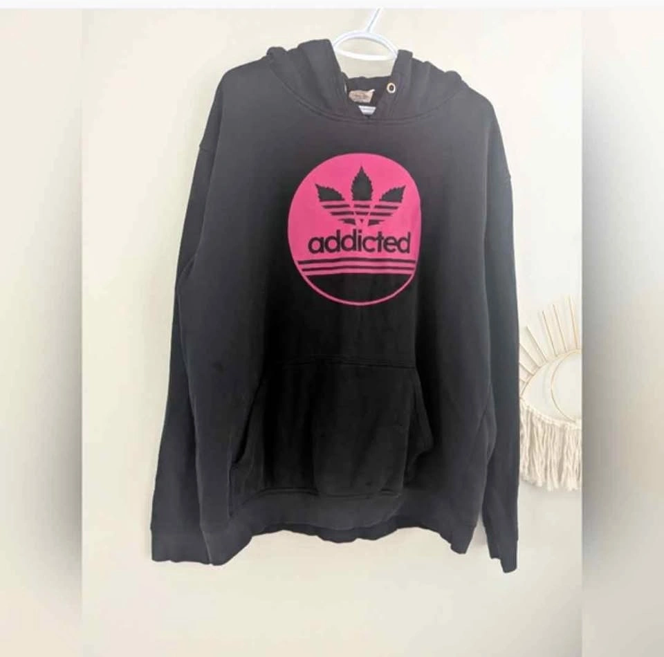 Just Like Hero XL Black 'Addicted' Graphic Hoodie