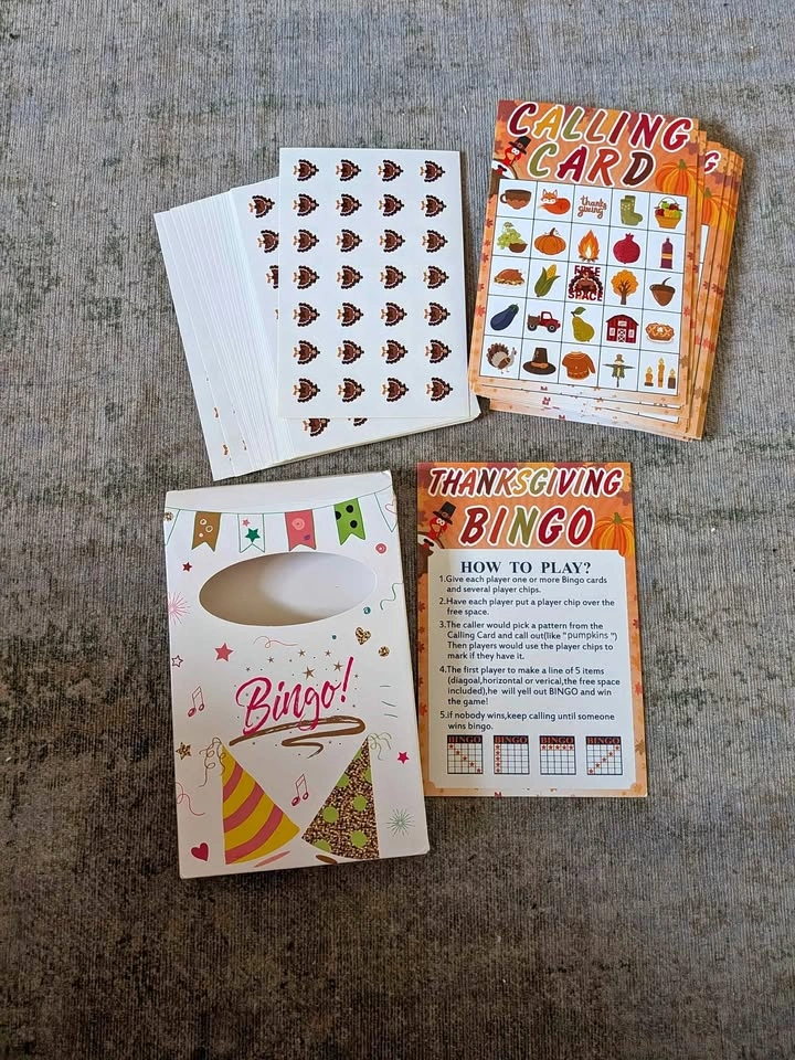 Brand New 26 pcs Thanksgiving Bingo Game Set