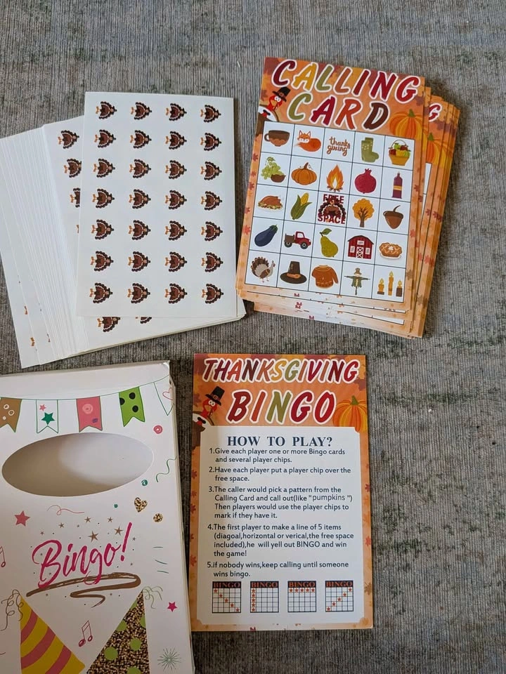Brand New 26 pcs Thanksgiving Bingo Game Set - photo 2