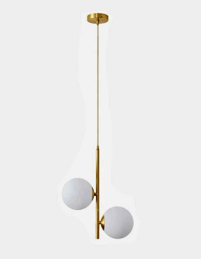 New Modern Gold Double Globe Pendant Light