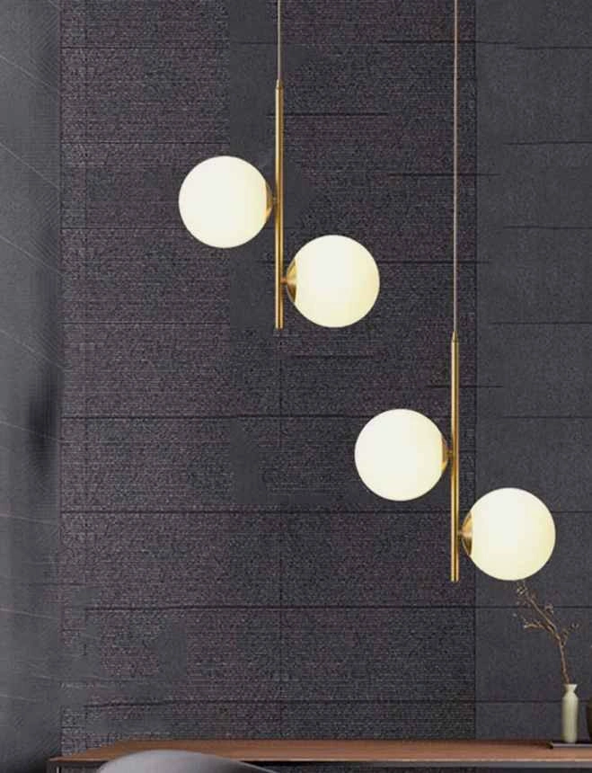New Modern Gold Double Globe Pendant Light - photo 2