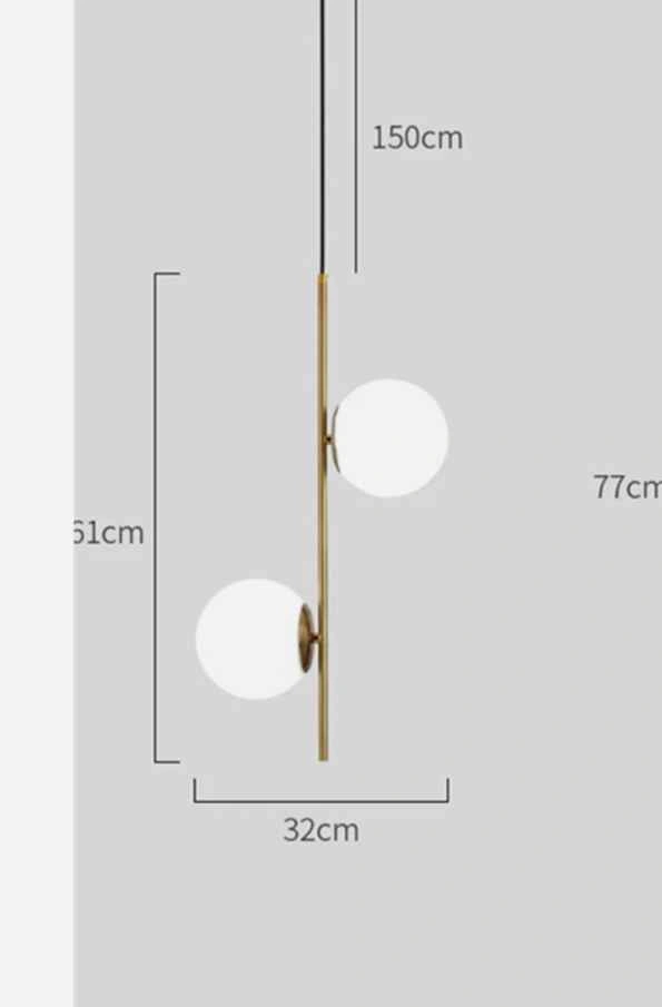 New Modern Gold Double Globe Pendant Light - photo 5