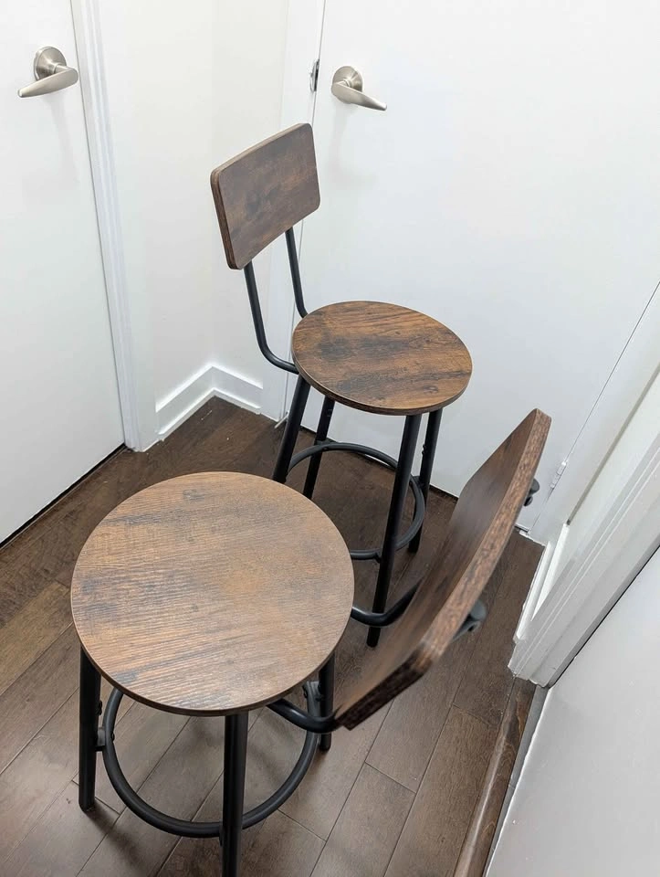 Set of 2 Rustic Industrial Bar Stools - photo 2