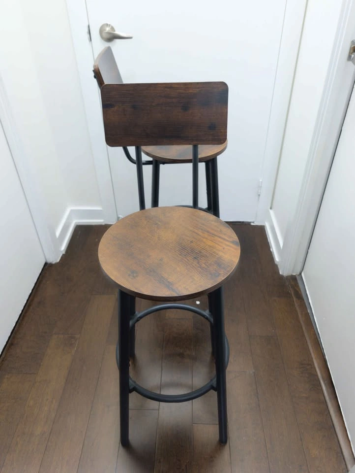Set of 2 Rustic Industrial Bar Stools - photo 3