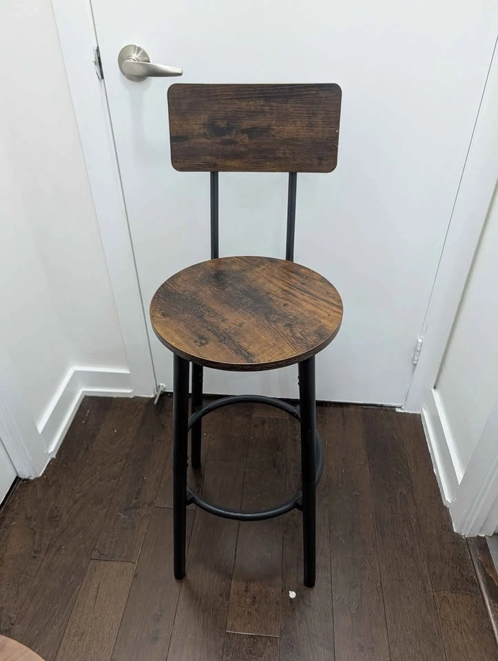 Set of 2 Rustic Industrial Bar Stools - photo 4