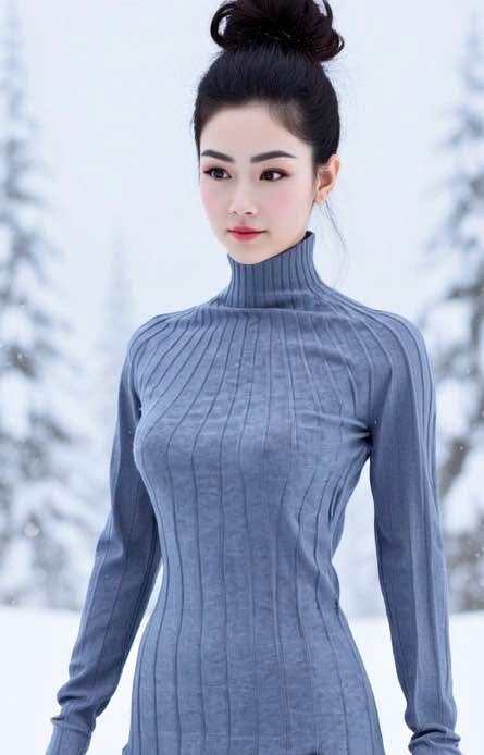 BLACK TAPE_ Gray Ribbed Turtleneck Knit sweater XS Dress