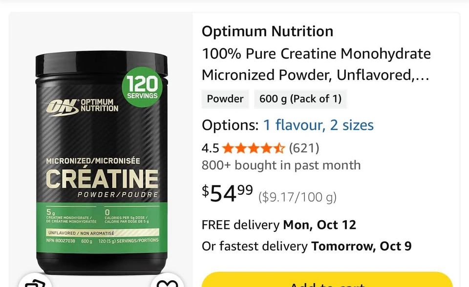 Optimum Nutrition Micronized Monohydrate Creatine Powder 600g - photo 4