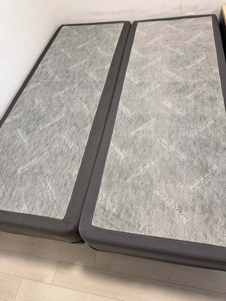 Queen Size Box Spring Set with Metal Bed Frame