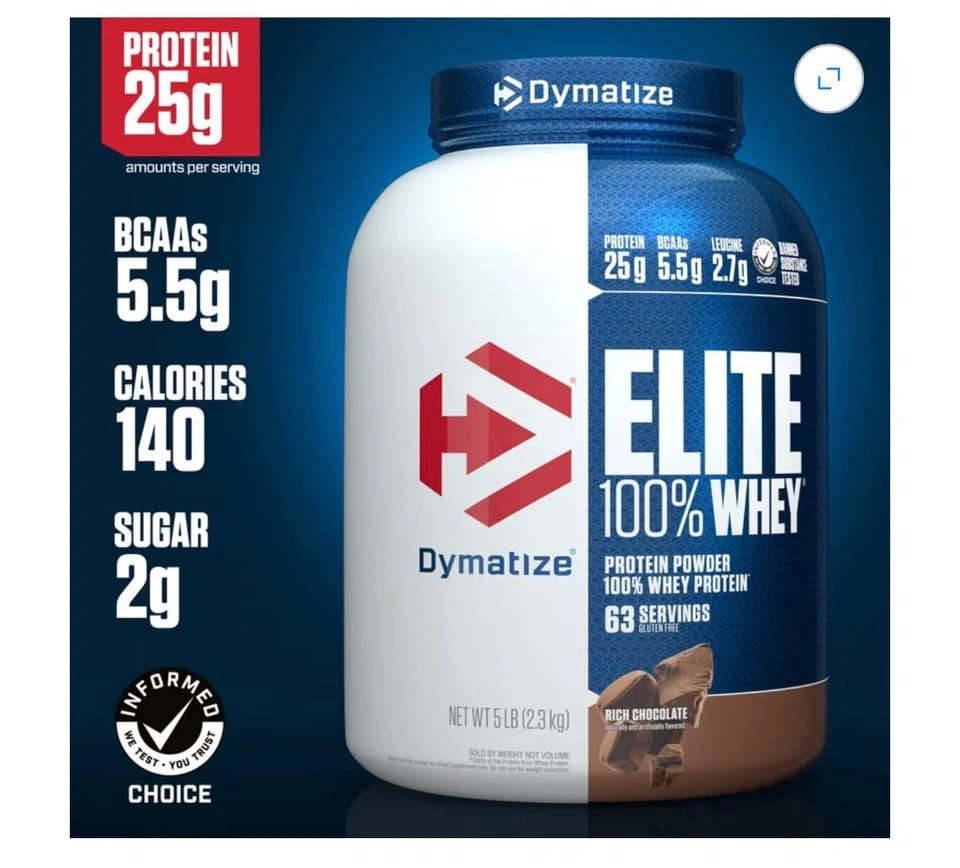 Dymatize Elite 100% Whey Protein, Rich Chocolate, 5 lbs - photo 2
