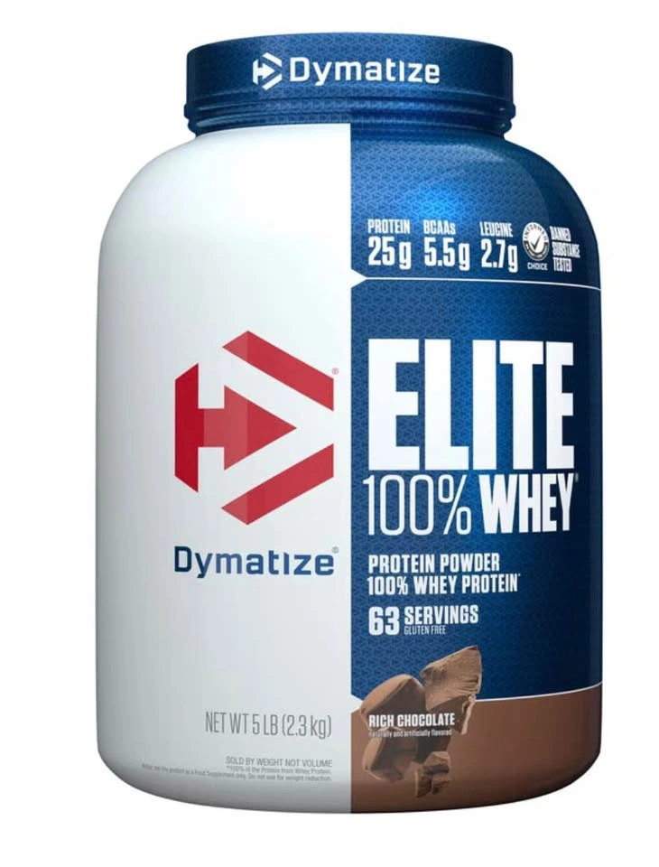 Dymatize Elite 100% Whey Protein, Rich Chocolate, 5 lbs - photo 3