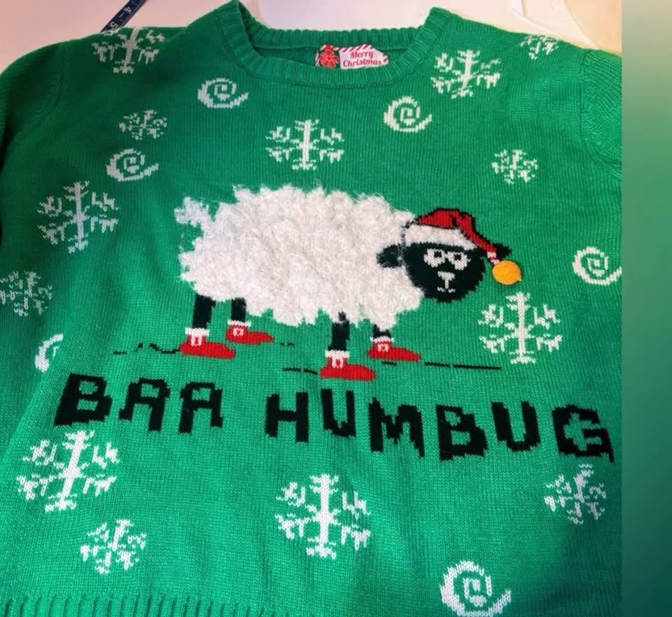 Green ugly Christmas Sweater Sheep Design Unisex L/XL - photo 3