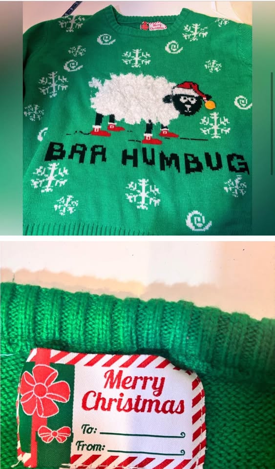 Green ugly Christmas Sweater Sheep Design Unisex L/XL - photo 4