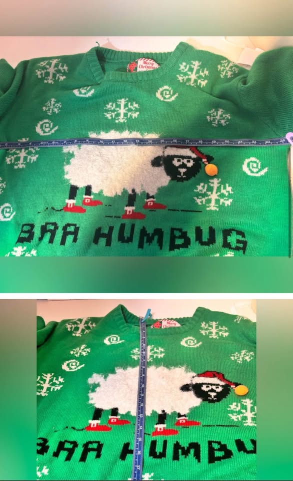 Green ugly Christmas Sweater Sheep Design Unisex L/XL - photo 5