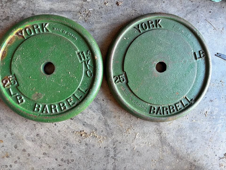 York Barbell steel plates