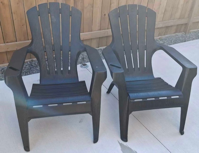 Two Gracious Living Adirondack Black Chairs