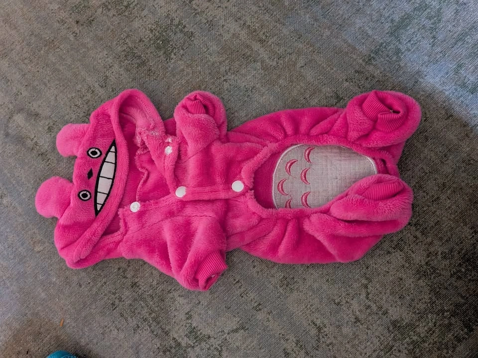 Brand new Pink Totoro-Inspired Plush Pet Costume Size M - photo 2