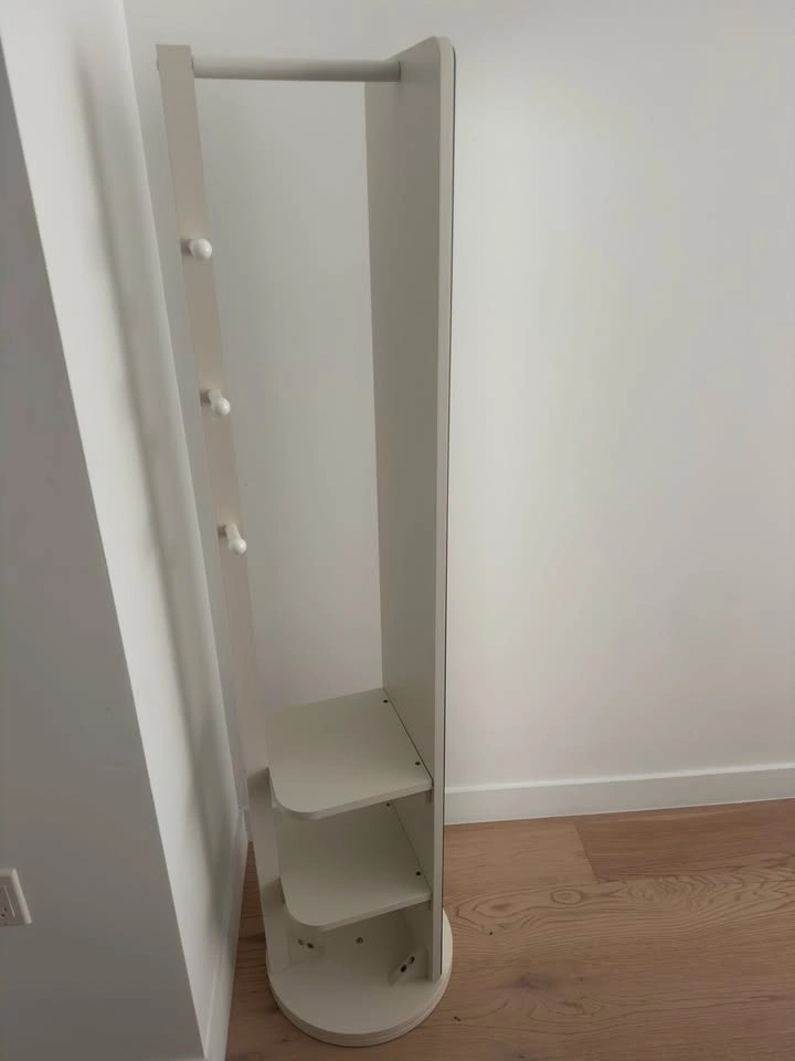 Full-Length Standing Mirror with Storage & Hooks - photo 2
