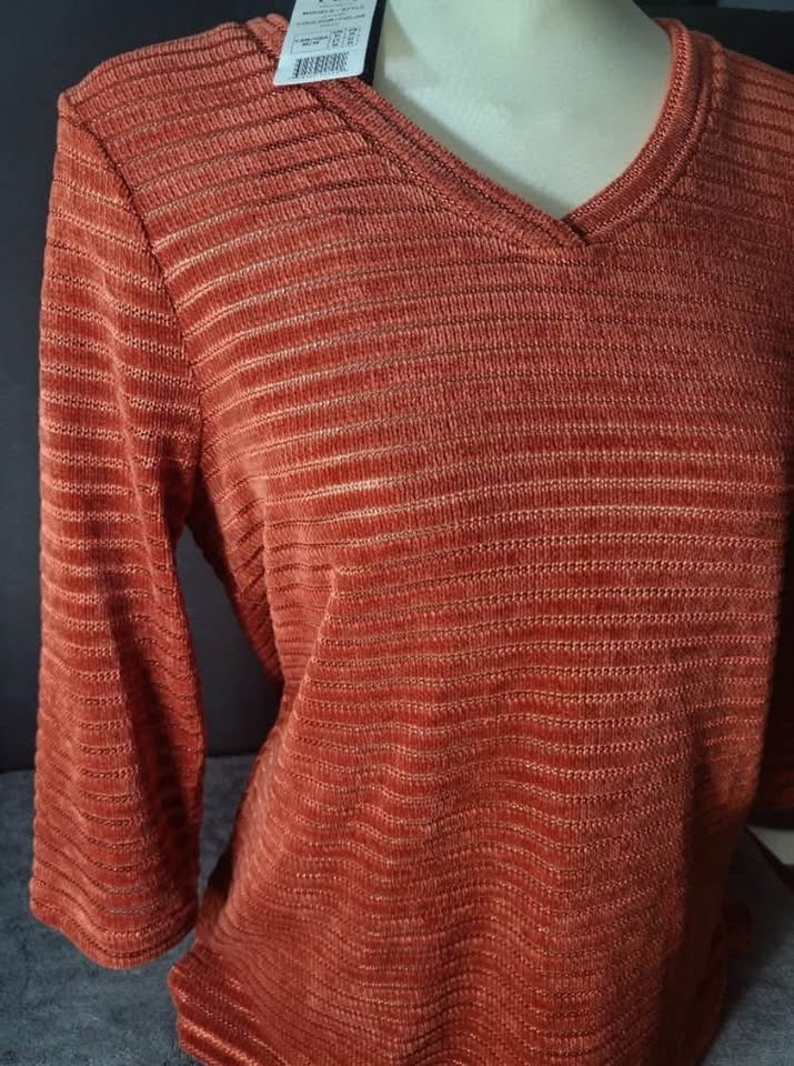FDJ V-neck Spice Knit Top Woman's Size M soft stretchy - photo 3