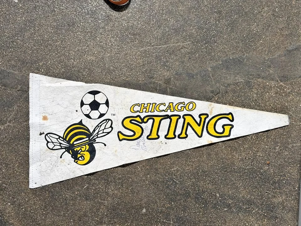 Autographed Vintage Chicago Sting Soccer Pennant