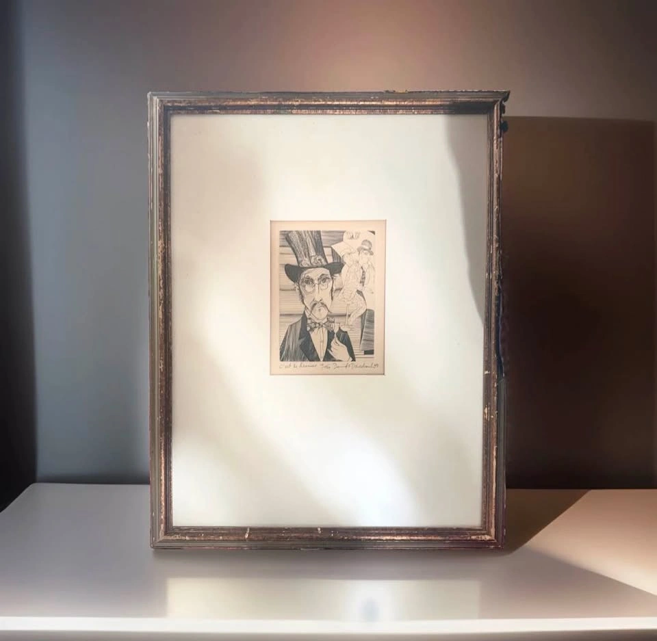 Original David F. Driesbach Matted & Framed "C'est le Dernier" # - photo 2
