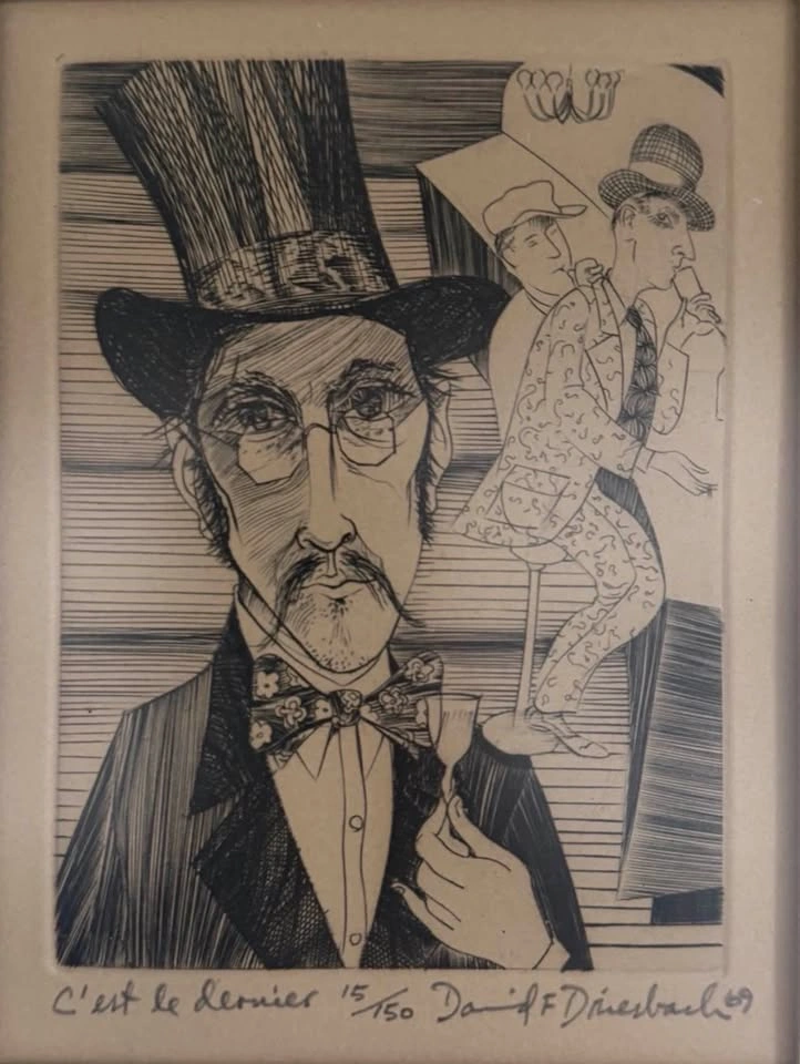 Original David F. Driesbach Matted & Framed "C'est le Dernier" # - photo 4