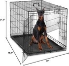 48 Inch Double Door Foldable Metal Dog Crate with Tray - photo 2