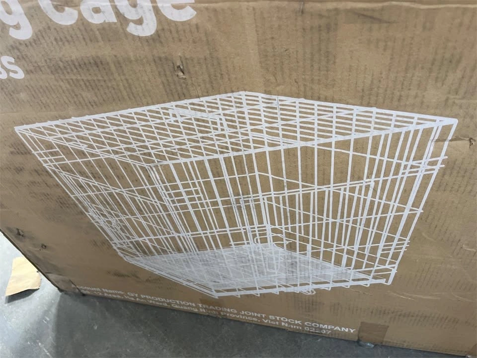 48 Inch Double Door Foldable Metal Dog Crate with Tray - photo 4