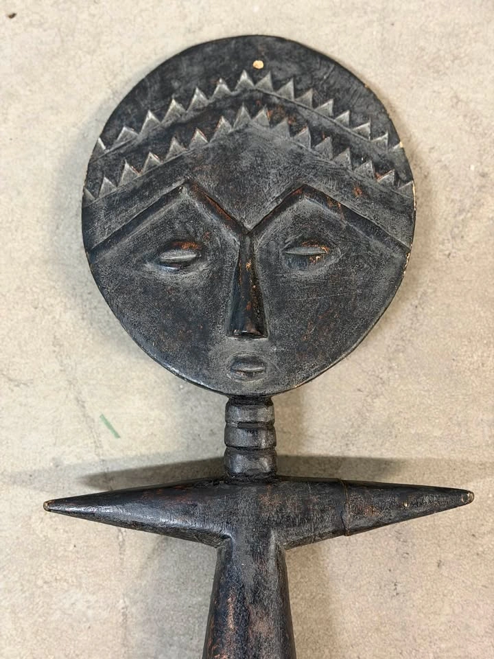 RARE Vintage Hand Carved Ashanti Akua'ba Fertility Doll - photo 2