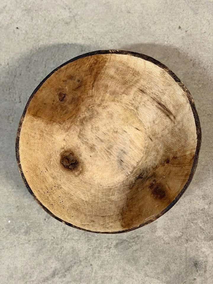 Authentic Hand-Carved Wooden African Etched Bowl