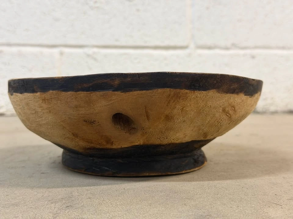 Authentic Hand-Carved Wooden African Etched Bowl - photo 2