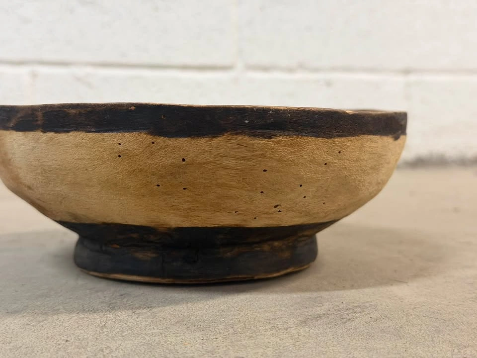 Authentic Hand-Carved Wooden African Etched Bowl - photo 3