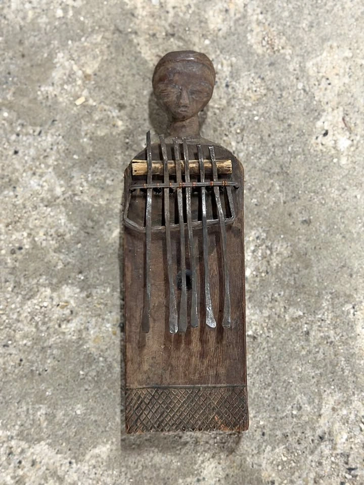 Vintage Hand-Carved African Kalimba Thumb Piano