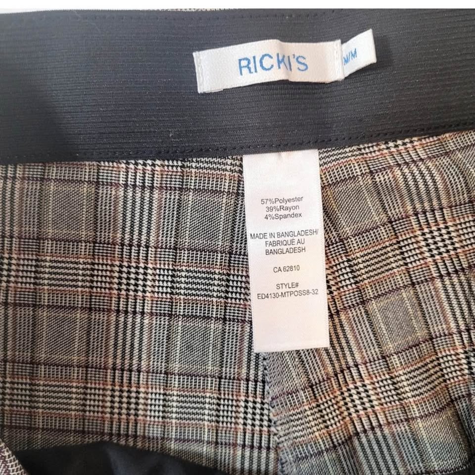 Ricki's Plaid Women's Pants Size M - photo 4