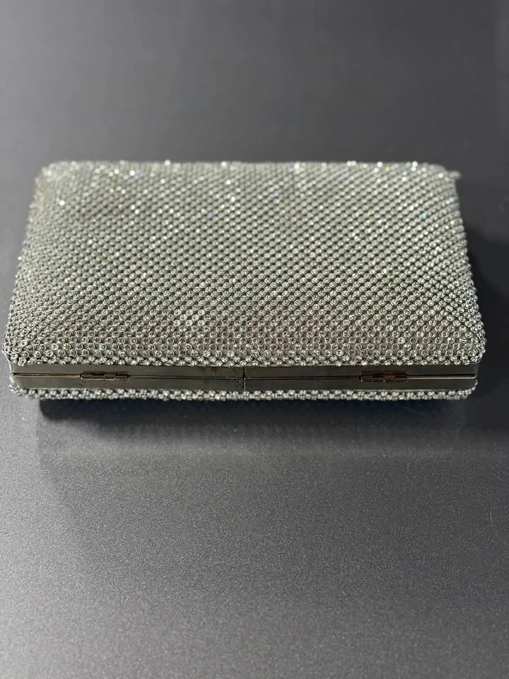 Vintage Silver Rhinestone Evening Clutch Bag - photo 2